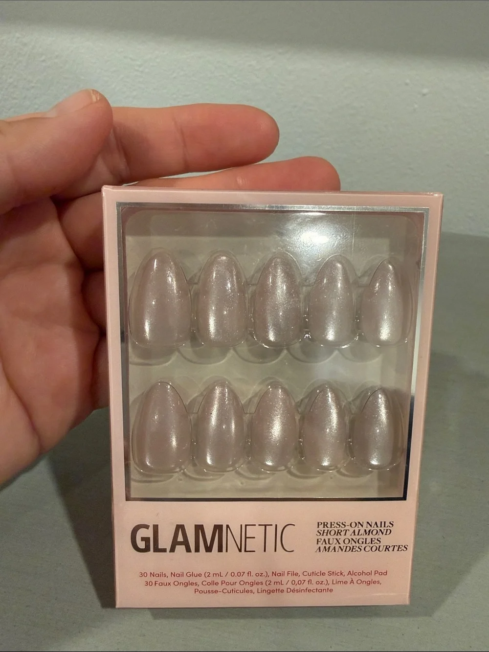 GLAMNETIC Nude Press-On Short Almond Nails - 30 Pack
